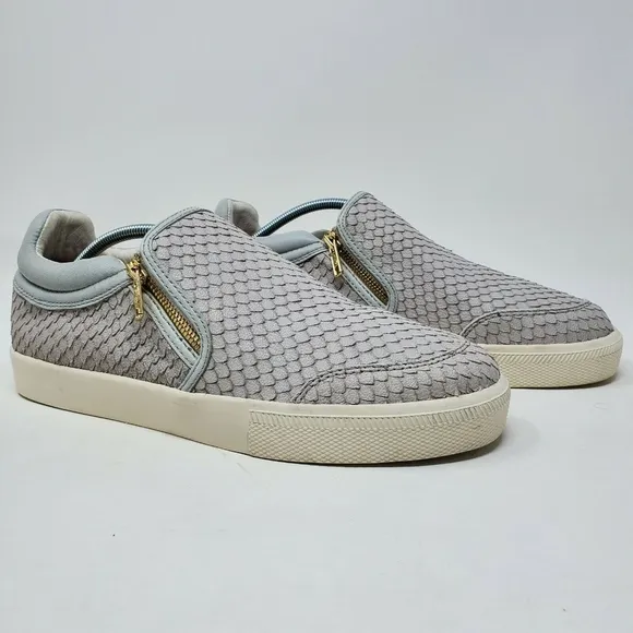 ASH Intense Gray Snake Scale Skate Zipper Sneaker
