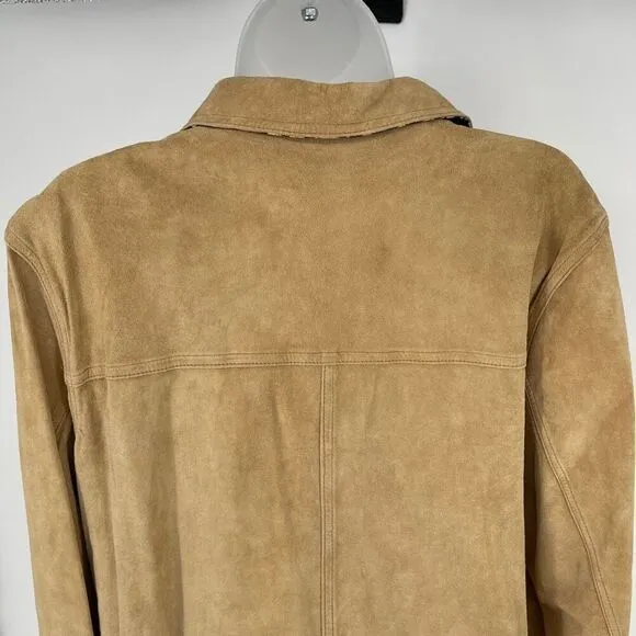 Atelier B. Thomas Reversible Suede Leather Coat Leopard Print Button Front Large