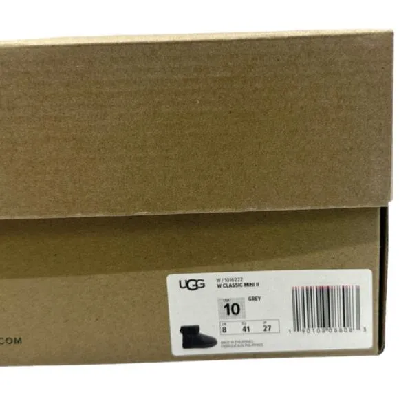 Authentic Ugg Classic Mini II Boots Grey 10 Gray