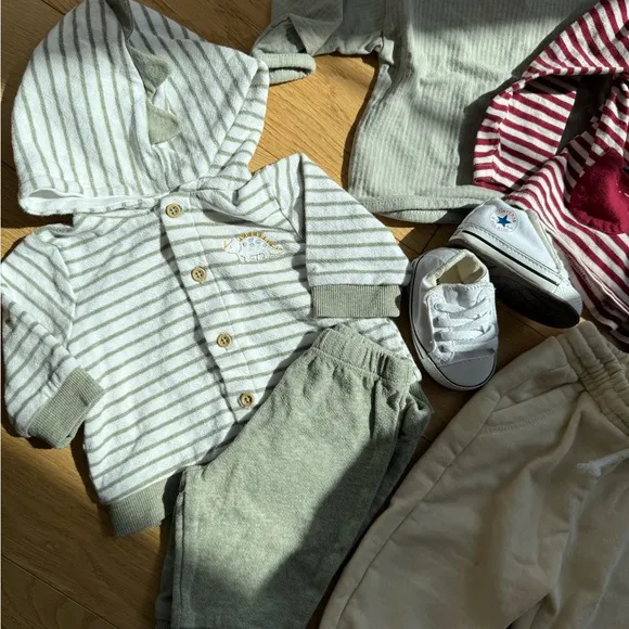 Baby Clothing Set with Stripes and Patterns