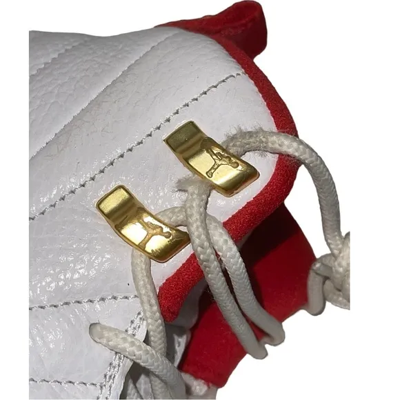 Big Boys Air Jordan 12 Retro “Fiba” White/Red Sneakers - 5Y (Women’s 6.5)