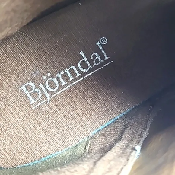 Bjorndal Sasha Suede Leather Camel Tan Lace-up Side Zip Block Heel Ankle Boot