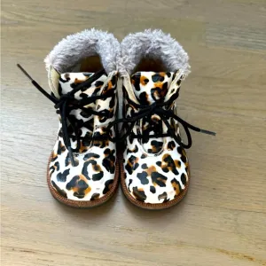 Blublonc patent leather toddler booties ankle shoes animal print size 5