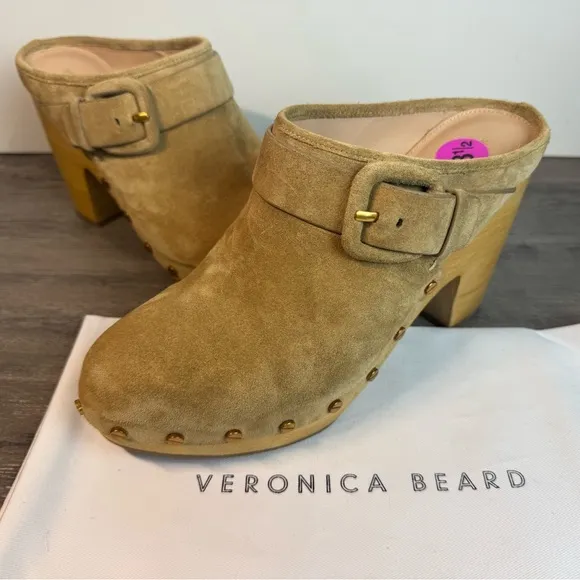 BNIB Veronica Beard Dacey Suede Clogs Womens size 8.5 $400