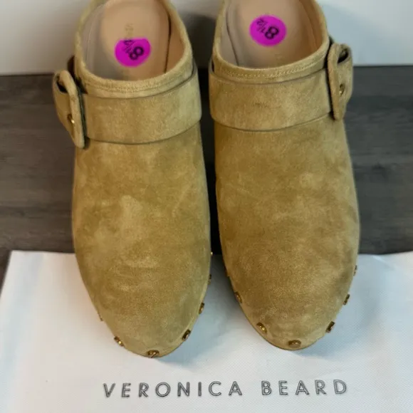 BNIB Veronica Beard Dacey Suede Clogs Womens size 8.5 $400