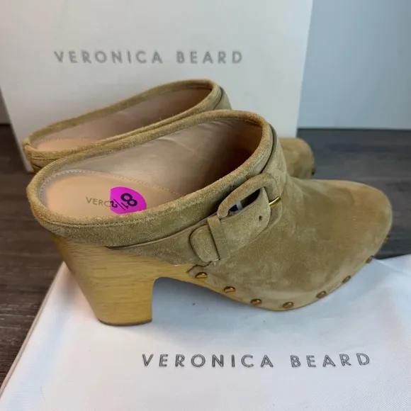 BNIB Veronica Beard Dacey Suede Clogs Womens size 8.5 $400