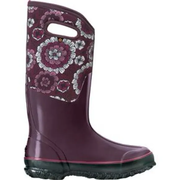 Bogs Women's Floral Purple Classic Pansies Waterproof Rain Snow Boots US7 EU38