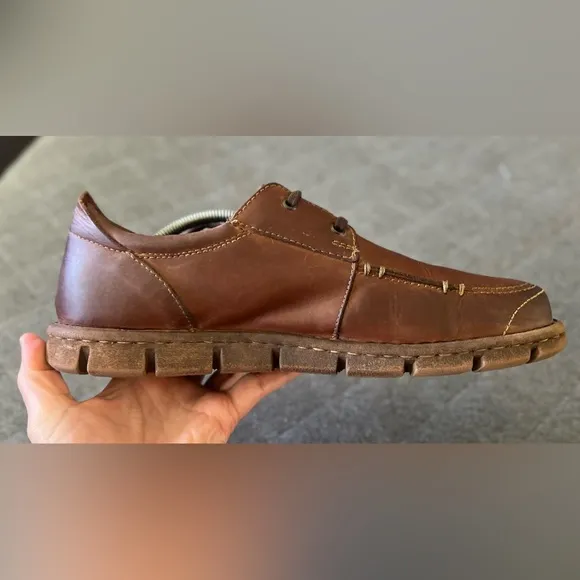 BORN Sz 11 Joel Brown Oiled Lace-up Rugged Leather Oxford Shoes Orig $115