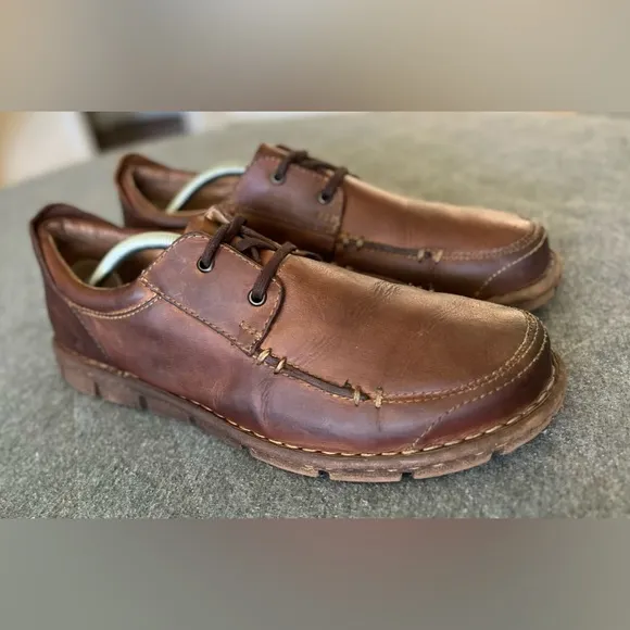 BORN Sz 11 Joel Brown Oiled Lace-up Rugged Leather Oxford Shoes Orig $115