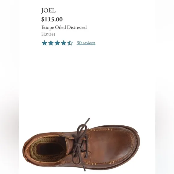 BORN Sz 11 Joel Brown Oiled Lace-up Rugged Leather Oxford Shoes Orig $115