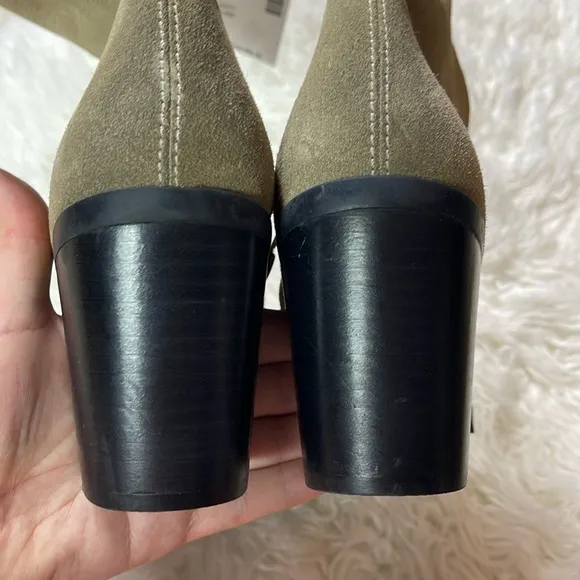 BP . Surina Western Boot in Tan Smoke Suede Block Heel Boots Booties