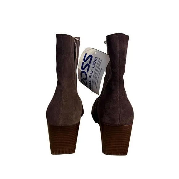 Brand New Blondo Waterproof Sadie Cow Suede Upper Brown Ankle Boots 10