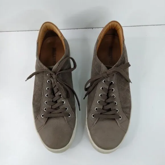 Broletto Taupe Leather Lace Up Sneakers Size 13