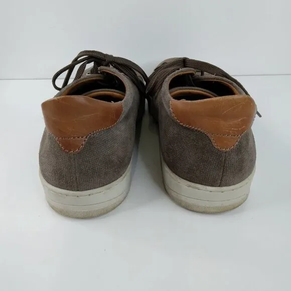 Broletto Taupe Leather Lace Up Sneakers Size 13