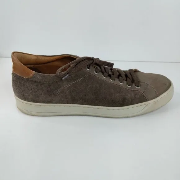 Broletto Taupe Leather Lace Up Sneakers Size 13