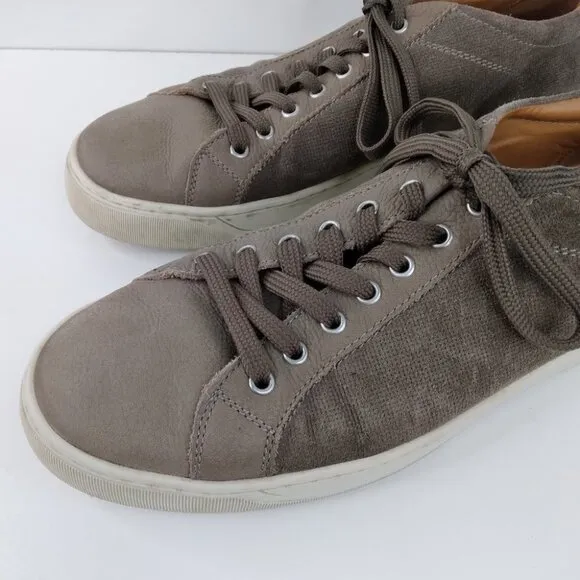 Broletto Taupe Leather Lace Up Sneakers Size 13