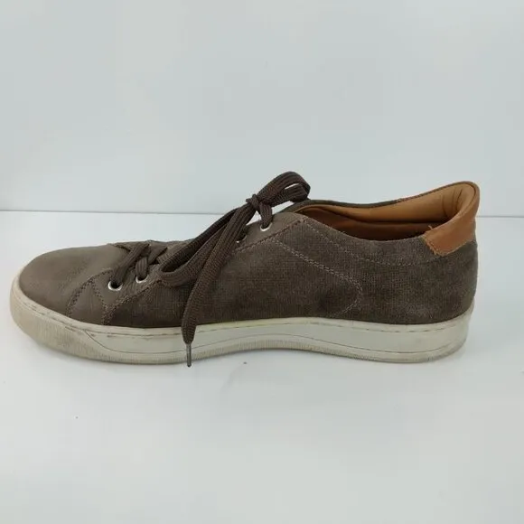 Broletto Taupe Leather Lace Up Sneakers Size 13