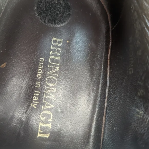 Bruno Magli &quot;Raging&quot; black calf leather slip on loafer men's size 7.5M shoes.