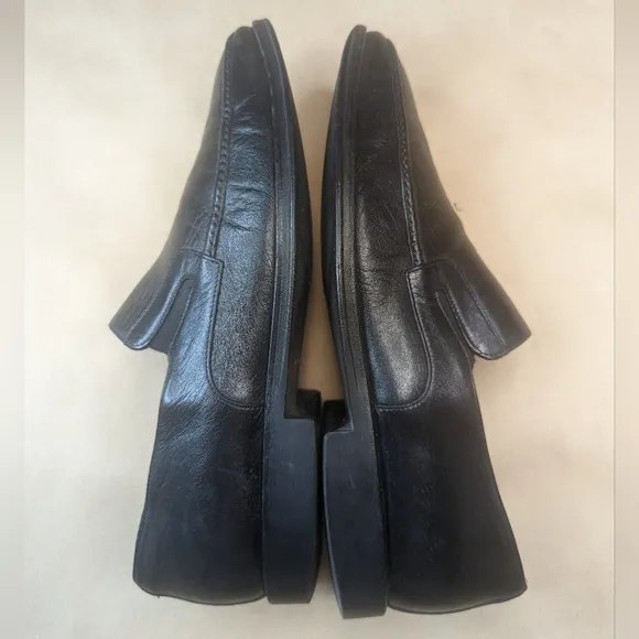 Bruno Magli &quot;Raging&quot; black calf leather slip on loafer men's size 7.5M shoes.