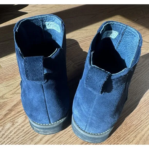 Bruno Marc Blue Suede Leather Chelsea Ankle Boots Men’s Size 10.5