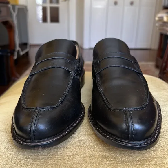 Bugatchi Men’s Black Leather Loafer Slip On Dress Shoe Size 11 Made in Italy