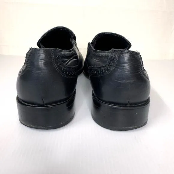 CACHAREL Slip On Oxford Brogues Mens EU 43 Black Leather Dressy Business Casual