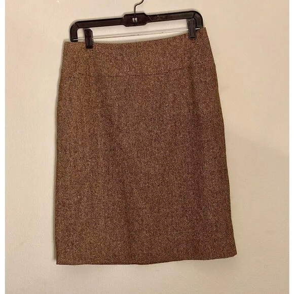Calypso Cristianne Celle Wool Tweed Pencil Straight Skirt Classic Elegance ~Sz M