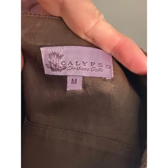 Calypso Cristianne Celle Wool Tweed Pencil Straight Skirt Classic Elegance ~Sz M
