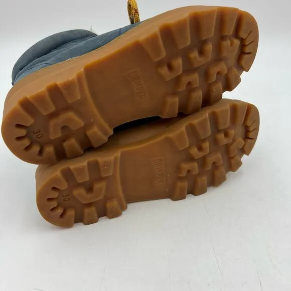 Camper Brutus Navy Blue Leather &amp; Nubuck Ankle Boots Lug Sole