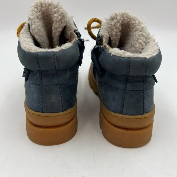 Camper Brutus Navy Blue Leather &amp; Nubuck Ankle Boots Lug Sole