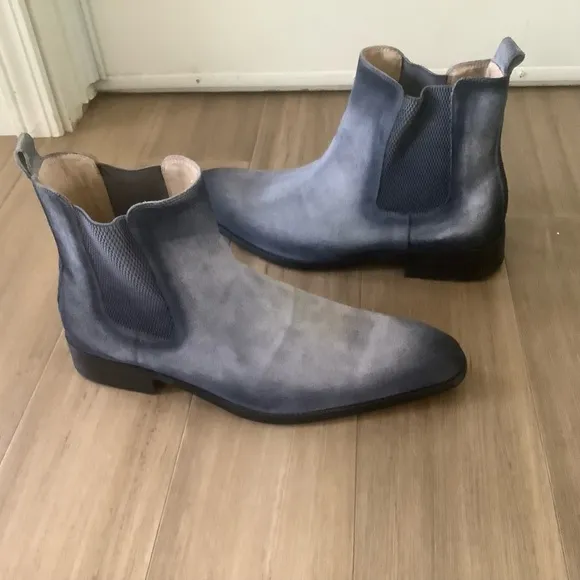 Carrucci  cowboy boot men’s  suede slip on boot Denim size 9.5 M