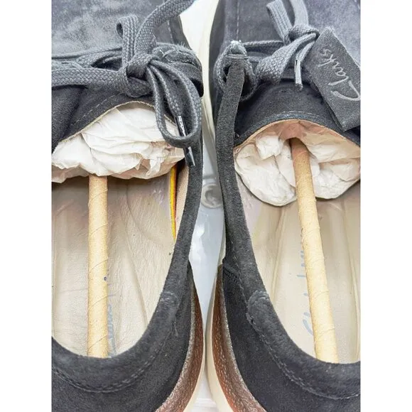 Clarks Court Lite Wally Black/White Suede Size 9.5 Mens New in Box‎