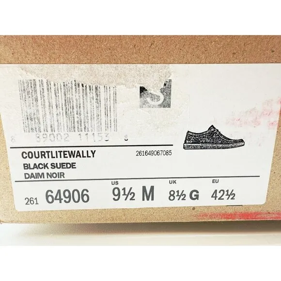 Clarks Court Lite Wally Black/White Suede Size 9.5 Mens New in Box‎