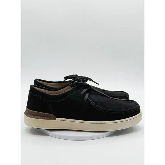 Clarks Court Lite Wally Black/White Suede Size 9.5 Mens New in Box‎