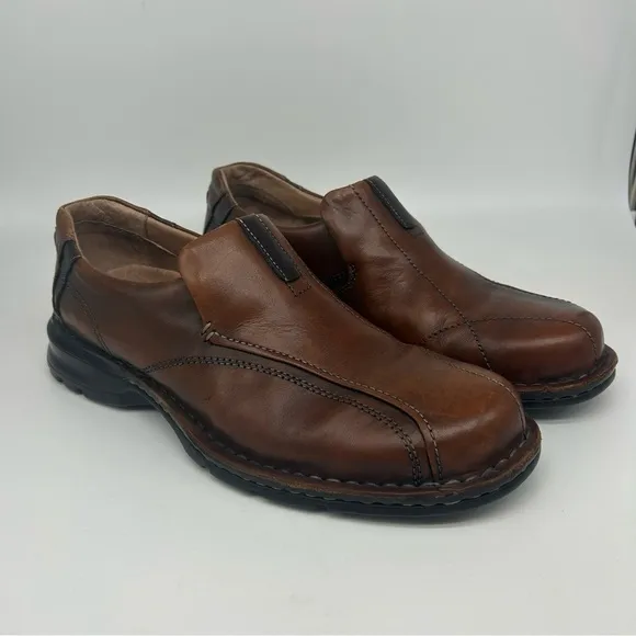 Clarks Gessler Step Loafers Slip on Leather Shoes