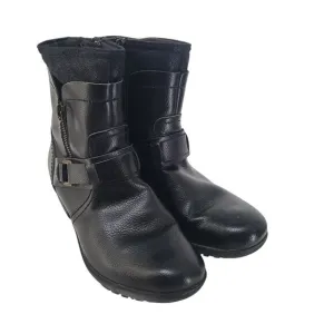 Clarks Riddle Avant Ankle Boots Booties Womens Size 7 Black Leather Moto Biker