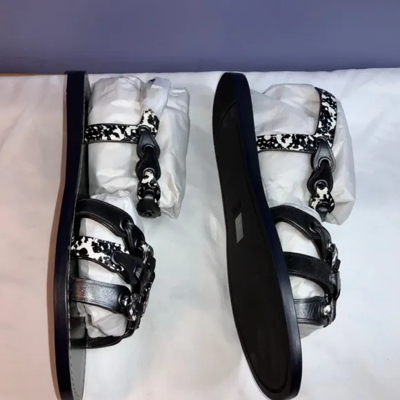 Coach gladiator Flat Sandals Sz 5.5B leather New dust bag