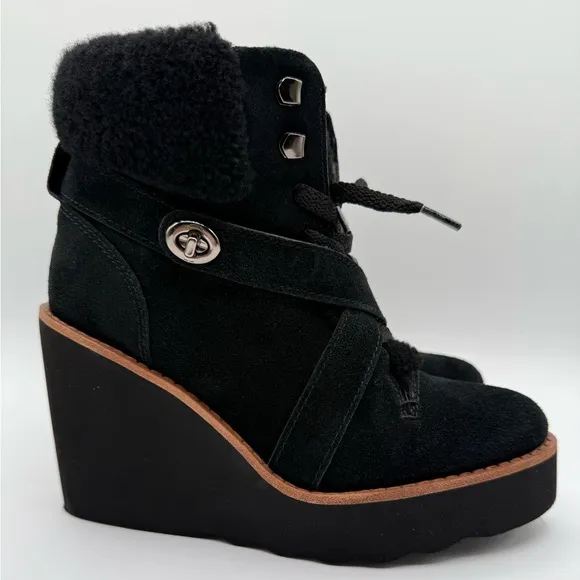 COACH KENNA CALF SUEDE AND SHEARLING BOOTS SZ 6B