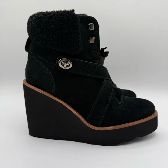 COACH KENNA CALF SUEDE AND SHEARLING BOOTS SZ 6B