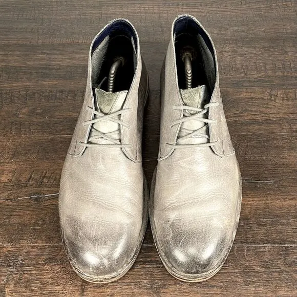 Cole‎ Haan Gleen Chukka Boots Mens 11.5 Grey Leather Lace Up Preppy Classic Boot