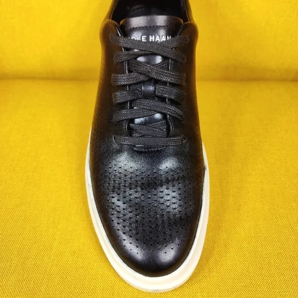 Cole Haan GrandPrø Rally Grey Laser Cut Black Leather Sneaker Men's Shoe Size 11