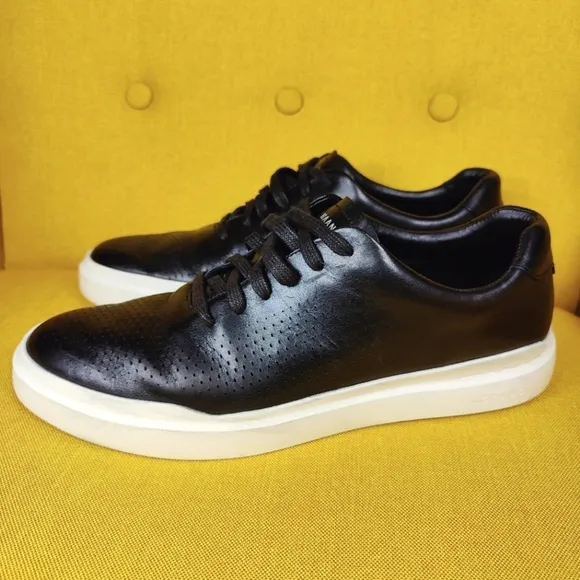 Cole Haan GrandPrø Rally Grey Laser Cut Black Leather Sneaker Men's Shoe Size 11