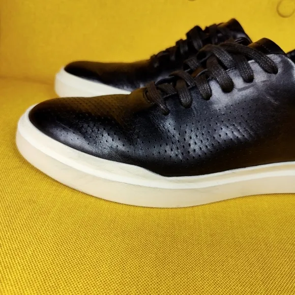Cole Haan GrandPrø Rally Grey Laser Cut Black Leather Sneaker Men's Shoe Size 11