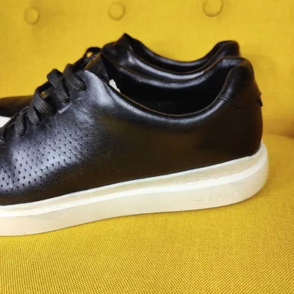 Cole Haan GrandPrø Rally Grey Laser Cut Black Leather Sneaker Men's Shoe Size 11