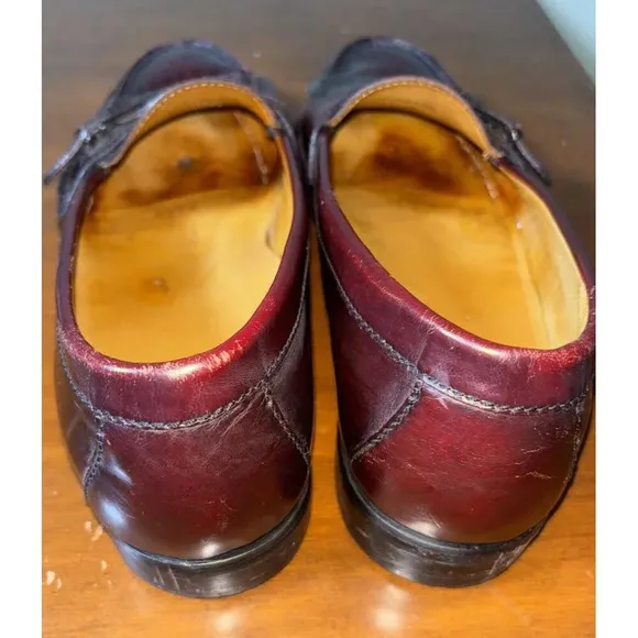 Cole Haan Mens 11 D Monk Strap Loafer Burgundy C03516 Pinch Buckle Shoes