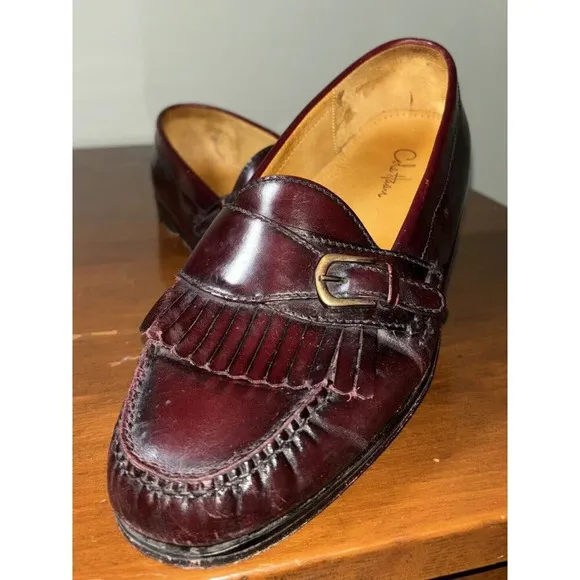 Cole Haan Mens 11 D Monk Strap Loafer Burgundy C03516 Pinch Buckle Shoes