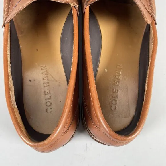 Cole Haan Pinch Men’s 10M Slip On Grand Penny Loafers Dress Shoes Brown Leather