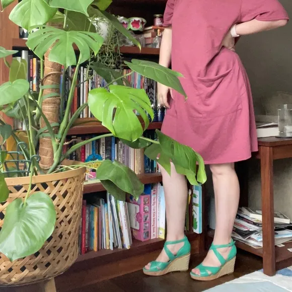 Cole Haan teal green wedge sandals