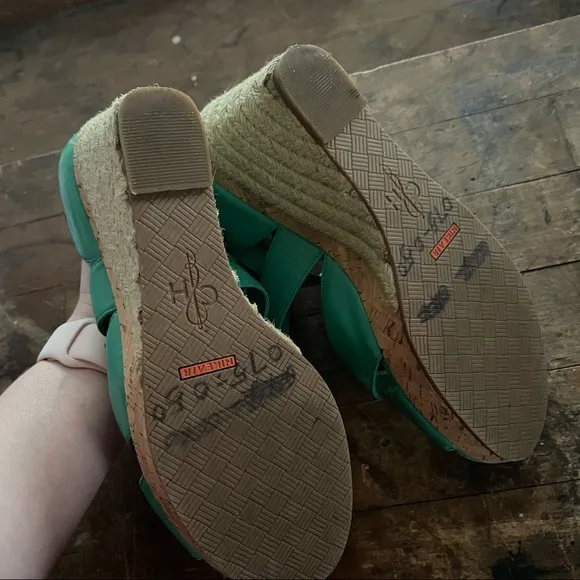 Cole Haan teal green wedge sandals