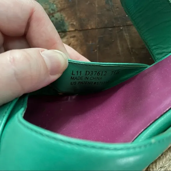 Cole Haan teal green wedge sandals